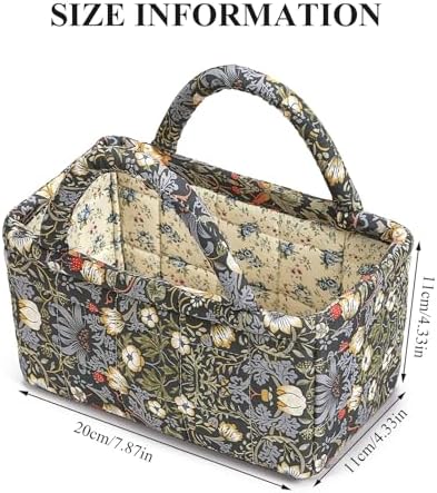 Small Storage Basket Organizer, Mini Fabric Floral Storage Baskets - Image 6