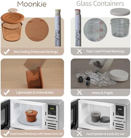 Moonkie Silicone Baby Food Containers | 4 oz Baby Food Storage Jars - Image 2