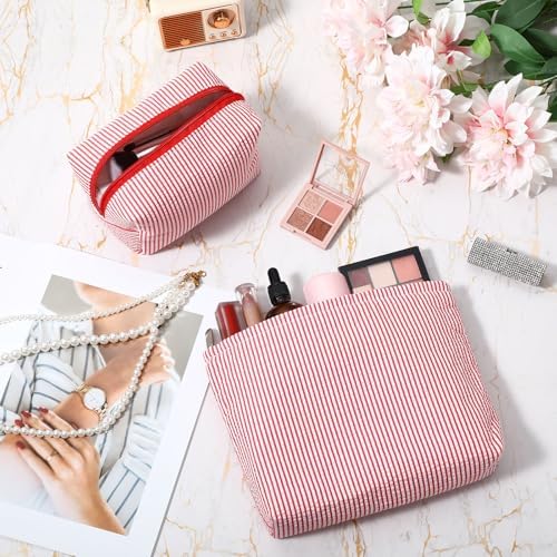 Huhumy 2 Pcs Makeup Bag Set for Women, Thin Stripe - Image 2