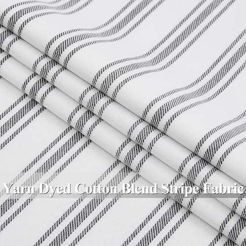 ZJDECOR Black Striped Full Blackout Cotton Blended Panels - Image 3