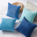 Topfinel Decorative Throw Pillow Covers Aque Teal Blue Series, Summer Corduroy - Image 3