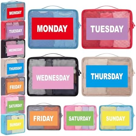 Woanger 14 Pcs Packing Cubes for Travel Days of Week Packing Cubes by Woanger