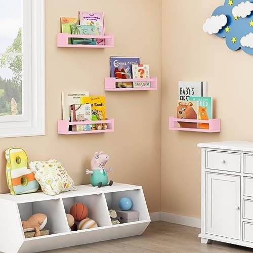 Forbena Pink Nursery Floating Shelves - Image 4