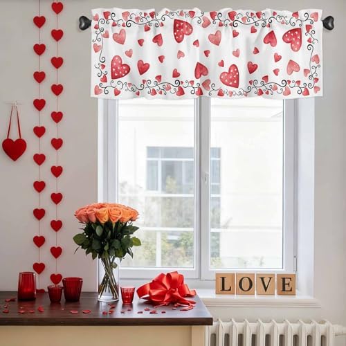 Vandarllin Valentine's Day Kitchen Curtains Valances - Image 3