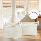 Handwoven Clothes Basket Laundry Hampers Large Wicker Storage Baskets - Image 2