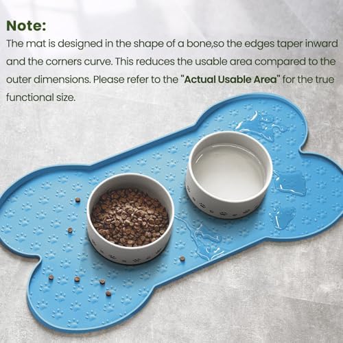 PWTAA Dog Food Mat Anti-Slip Silicone Dog Bowl Mat Thicker Pet Placemat - Image 4