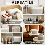 4 Pack Large Storage Baskets for Organizing, and Clothes, Cotton Rope Basket - Image 3
