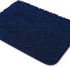 Yeaban Navy Blue Bathroom Rugs 17"x24", Chenille Bath Mats, Absorbent and by Yeaban