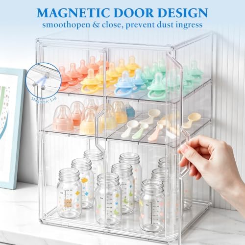 Baby Bottle Organizer for Countertop-3 Tiers X-Large Bottle Storage - Image 6