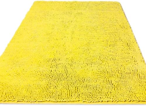 Yeaban Chenille Yellow Bathroom Rug 36"x60", Non-Slip Rubber Backing by Yeaban