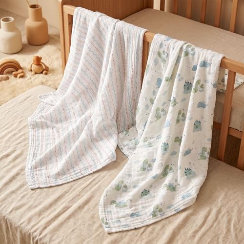 Muslin Swaddle Blankets for Newborn, Cotton Receiving Blanket - Image 4