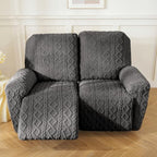 vctops 6 Pieces Geometric Jacquard Plush Recliner Loveseat Slipcovers Soft - Image 6