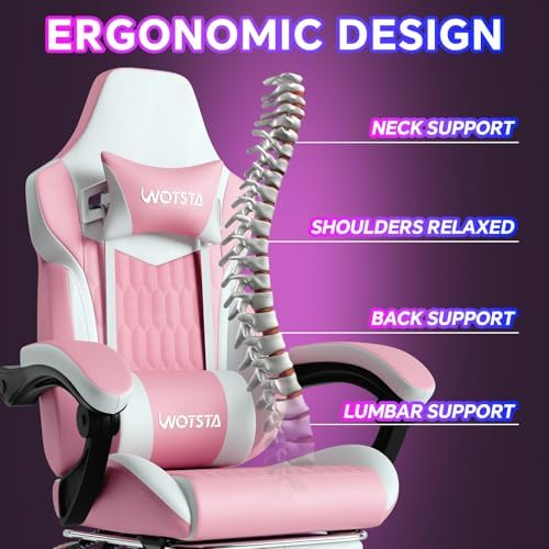 Gaming Chair with Footrest, High Back Gaming Chairs PVC Leather Ergonomic Gamer - Image 5
