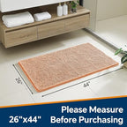 Chenille Bathroom Rug 26"x44" Peach, Non-Slip Plush Bath Mat - Image 2