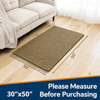 Chenille Bathroom Rug 30"x50" Tan, Large Plush Bath Mat - Image 2