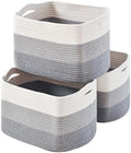 ICERZCZ Storage Baskets for Organizing Shelves, Woven Cotton Rope Baskets for by ICERZCZ