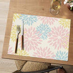 Artoid Mode Floral Vinyl Plastic Placemats Set of 6, 12x18 Inch Washable - Image 2