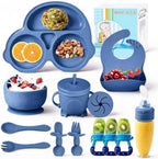 Silicone Baby Feeding Set, Miicasa Baby Led Weaning Supplies Kit by MIICASA