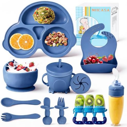 Silicone Baby Feeding Set, Miicasa Baby Led Weaning Supplies Kit by MIICASA