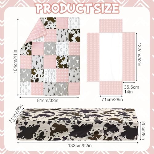 Hahafelt 3 Piece Patchwork Western Cowgirl Crib Bedding Set - Image 2
