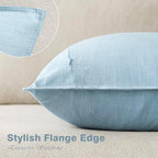 Foindtower Decorative Linen Lumbar Throw Pillow Covers 12x20 Light Blue - Image 3