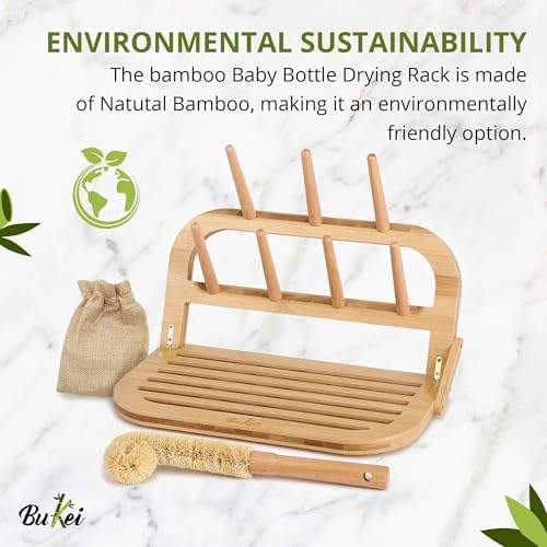 Bamboo Baby Bottle Drying Rack - Image 2