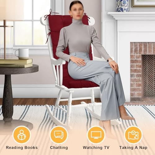 Rocking Chair Cushions Indoor High Back Set - Image 5