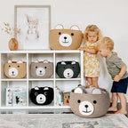 CherryNow Large Baby Basket for Gifts Empty, Cute Bear Design, Light Brown - Image 2