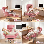 Office Chair with Flip Armrests & Foot Rest, Criss Cross Legged Home Office - Image 5