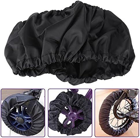 4Pcs/Set Stroller Wheel Covers Child Kid Baby Stroller Wheel Covers Black - Image 4