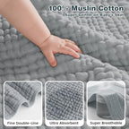Muslin Hooded Baby Towels 2 Pack, 100% Cotton Baby Bath Towels - Image 3