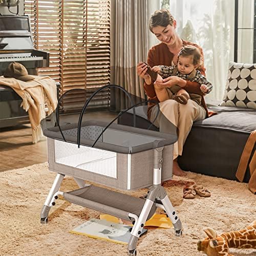 DUOMI Bassinet Cover with Two-Way Zipper, Portable Bassinet Mosquito Net Cover - Image 7