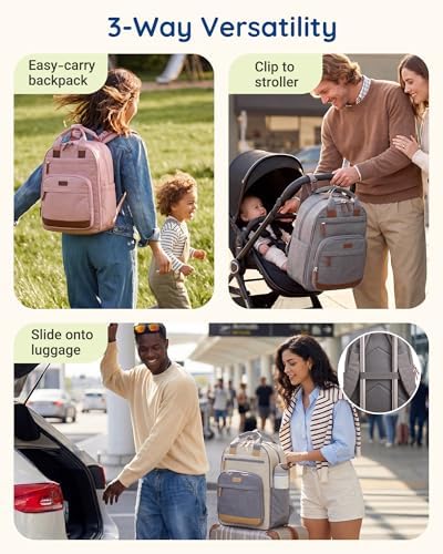 mommore Baby Diaper Bag with Waterproof Changing Pad - Image 5