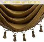 StangH Extra Wide Gold Brown Valance Curtain W79 inches, 1 Panel - Image 3
