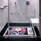 Shower Mat Non Slip 26.8 x 15.1 Inches, Galaxy Skull Florals Bathtub Mat Shower - Image 6