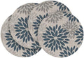 Artoid Mode Navy Dahlia Plastic Round Placemats Set of 4, 14 Inch Seasonal by ArtoidMode