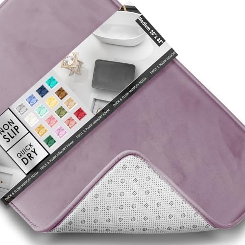 Clara Clark Bathroom Rugs, Velvet Memory Foam Bath Mat, Non-Slip Bath Rugs by ClaraClark