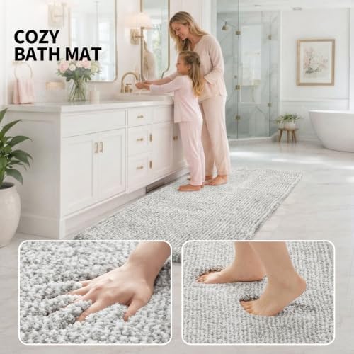 ILANGO Bathroom Rugs 70" × 24", Extra Soft Absorbent Microfiber Bath Rugs - Image 5