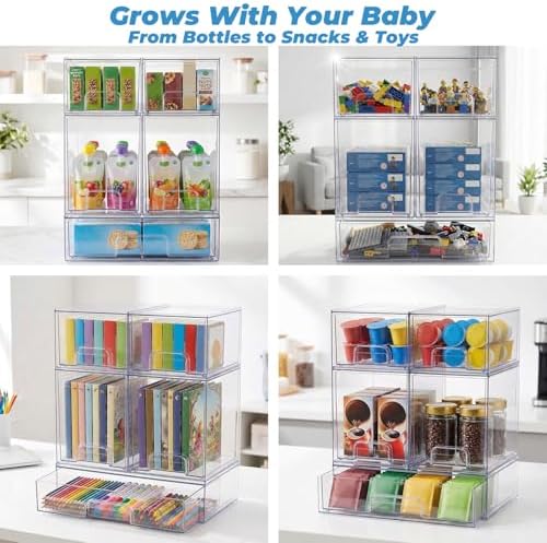 Baby Bottle Organizer for Countertop, 5 Stackable Storage Drawers - Image 5