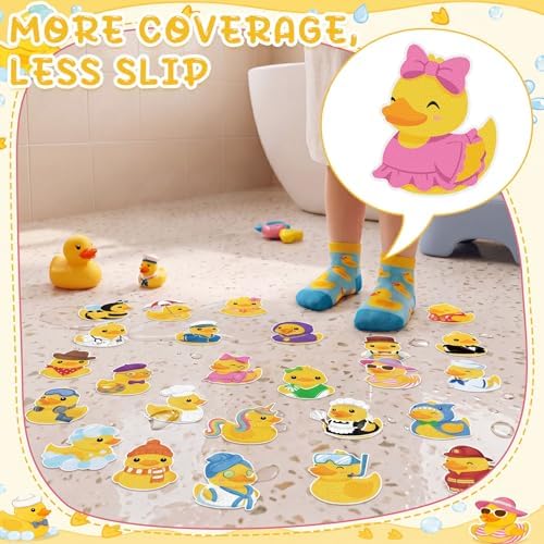 Fullhawl 30 Pcs Rubber Duck Non Slip Shower Stickers, Bathtub Safety - Image 5