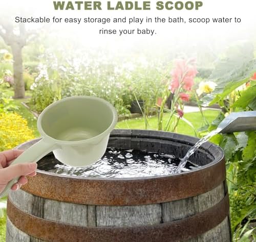 2pcs Light Green Plastic Water Ladles Kitchen Household Water Scoops Bathing - Image 3