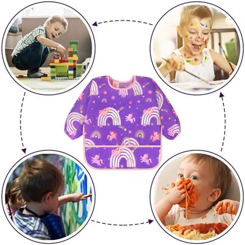Accmor 5 Pack Long Sleeve Bibs, Baby Smock Waterproof Sleeved Bib Smock - Image 7