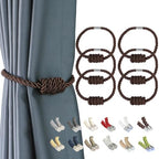BEL AVENIR Magnetic Curtain Tiebacks 6 Pack Hand-Woven Curtain Ties by BELAVENIR
