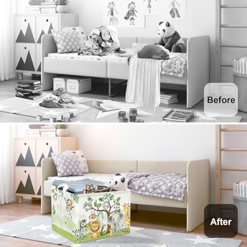 Forest Animals Laundry Hamper Woodland Tree Large Storage Basket Parents - Image 2