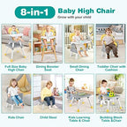 BABY JOY Baby High Chair, 8 in 1 Convertible Highchair - Image 2