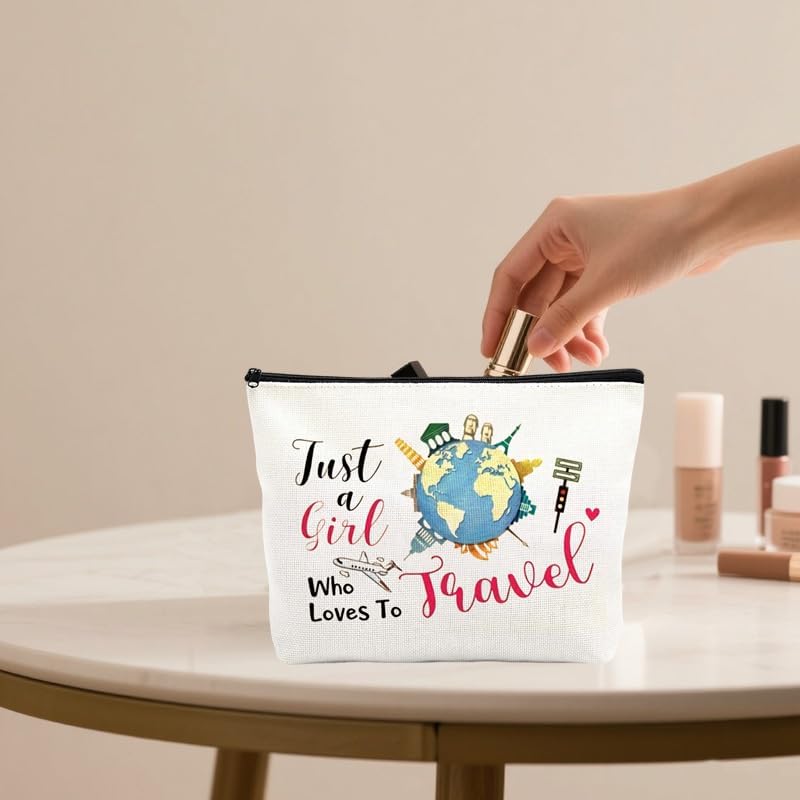 Travel Makeup Toiletry Bag for Women Girl Traveler Cosmetics Bag Bon Voyage - Image 5