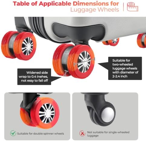 8Pcs Upgrade Luggage Wheel Covers, Travel Accessories - Image 3