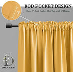 DONREN Gold Yellow Curtain Valances - Image 3