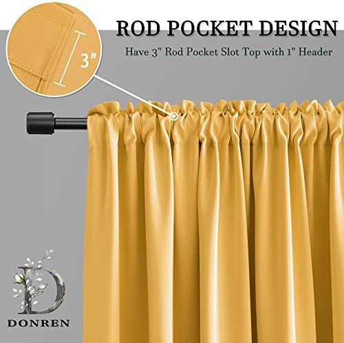 DONREN Gold Yellow Curtain Valances - Image 3