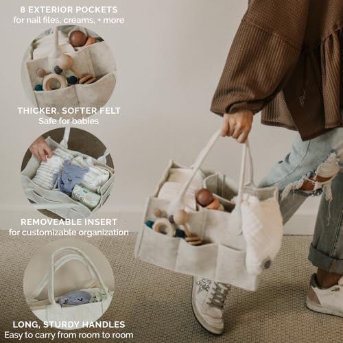 Parker Baby Co. Felt Diaper Caddy Organizer - Image 5
